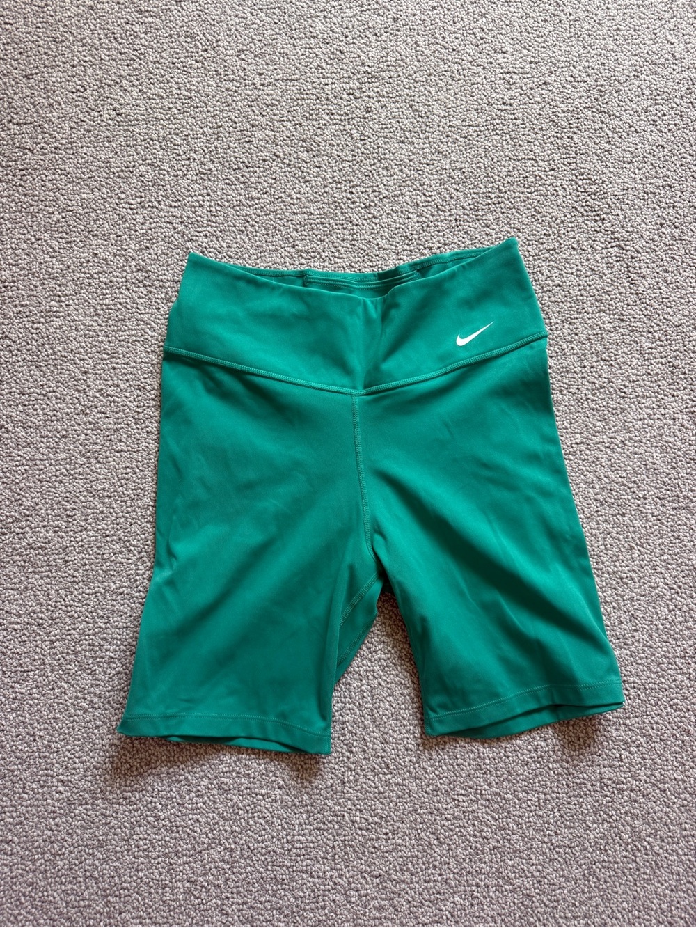 Nike Women's Teal Green Rainbow Ladder side High-Rise Bike Shorts